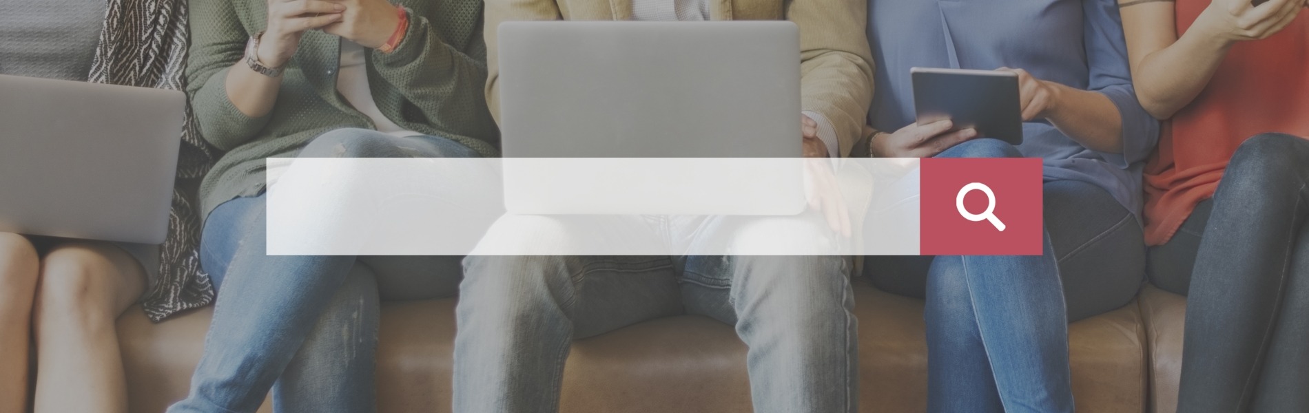Off page SEO - five techniques search bar image with laptops