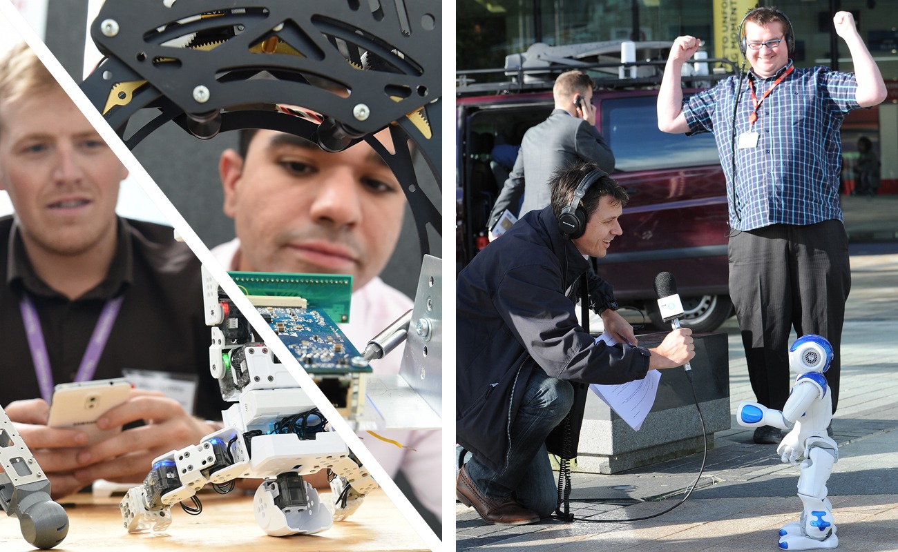 Northern Robotics Network Montage of 3 images and robots