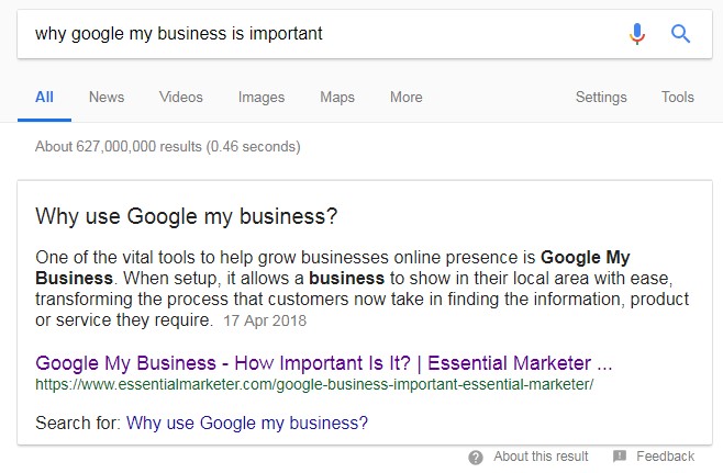 google by business listing